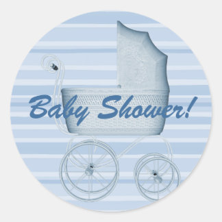 Baby Shower Stripes Buggy Sticker