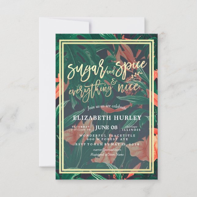 Baby Shower Sugar & Spice & Everything Nice Flower Invitation (Front)