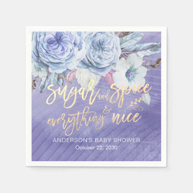 Baby Shower Sugar Spice Everything Nice Napkin (Front)