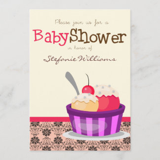 Baby shower Sundae Crème de glace Invitation
