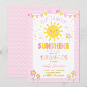 Baby shower Sunshine Invitation Baby shower fille