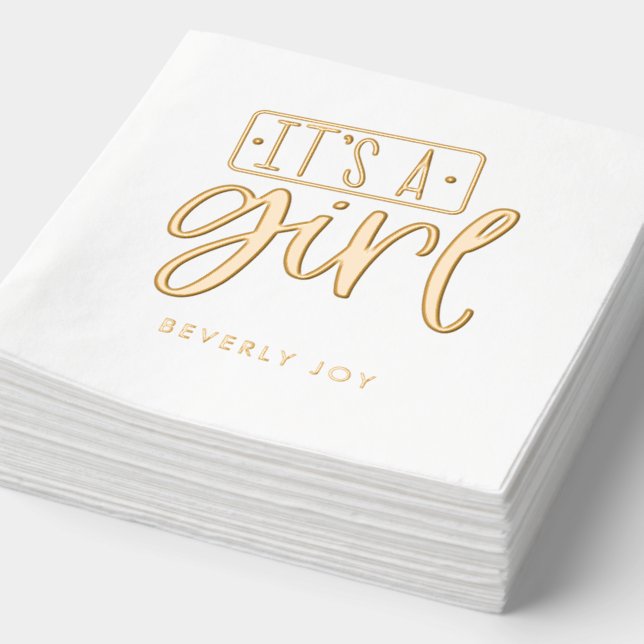 Baby shower sur mesure C'est une serviette de serv (Détail)