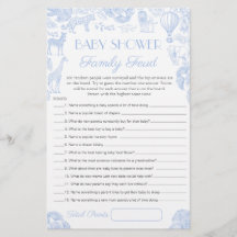 Baby Shower Survey Says Game Card