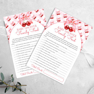 Baby Shower Survey Says Game Card