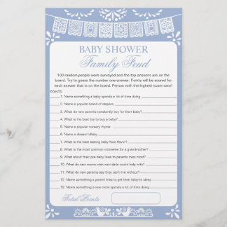 Baby Shower Survey Says Game Card
