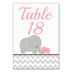 Baby Shower Table Number Cards   Custom Template