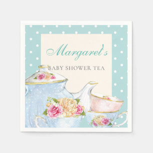 Baby Shower Tea Party Personalized Polka dot Napkin