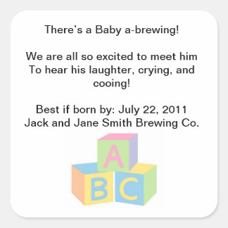 Baby Shower Tea Party Square Sticker