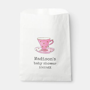 Baby Shower Tea Party    Watercolor Pink Tea Cup Favour Bag