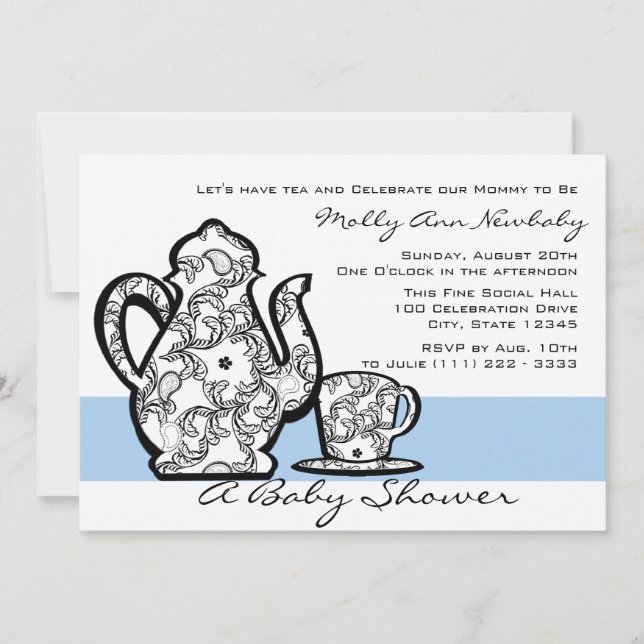 Baby Shower Tea with Changable Colour Invitation (Front)