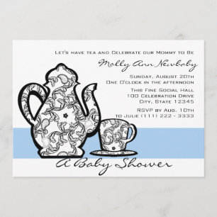 Baby Shower Tea with Changable Colour Invitation