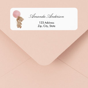 Baby Shower teddy bear return address