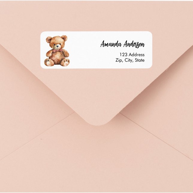 Baby Shower teddy bear return address (Creator Uploaded)