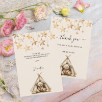 Baby Shower teddy bear stars tent beige