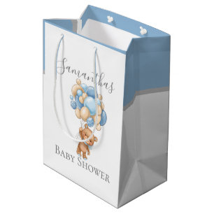 Baby Shower Teddy Bearly Wait BOY Medium Gift Bag
