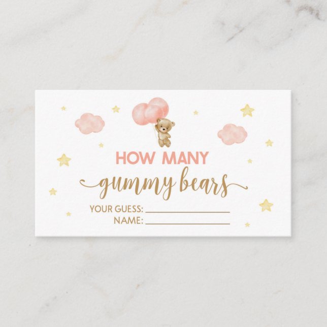 Baby shower Teddy Combien d'ours de gomme Cartes d (Devant)
