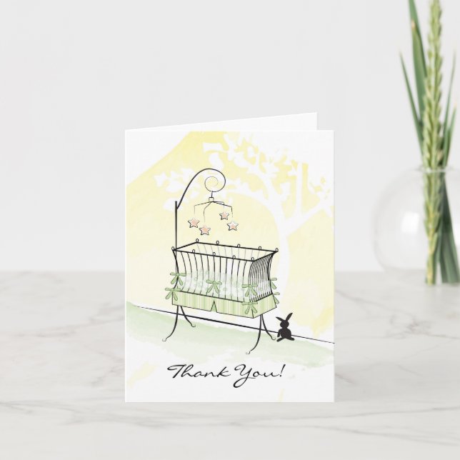 Baby Shower Thank You - Baby Crib (Front)