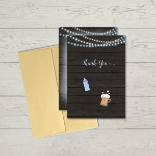 Baby Shower Thank You Baby Is Brewing Blue Card