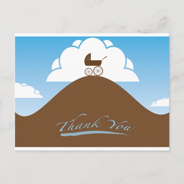 Baby Shower thank you blue Postcard (Front)