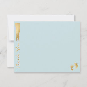 Baby Shower Thank You Card, "Blue/Gold" Card