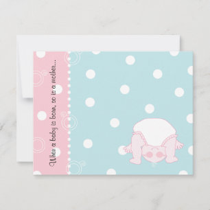 Baby Shower Thank You Card, Blue/Pink Peek-a-Boo Card