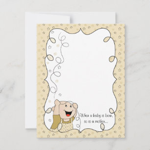 Baby Shower Thank You Card, Gold/Black Stars Card