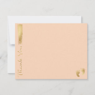 Baby Shower Thank You Card, "Pink/Gold" Card
