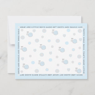 Baby Shower Thank You Card, "Snips and Snails" Card