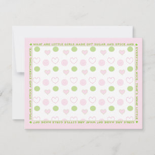 Baby Shower Thank You Card, "Sugar and Spice" Card