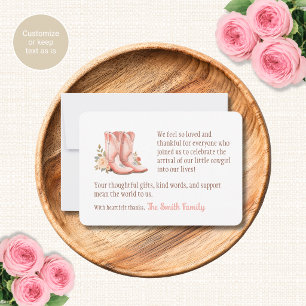 Baby Shower Thank You Cards Cowgirl Theme