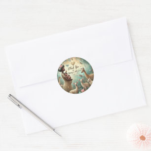 Baby Shower Thank you Cards Showering with love Classic Round Sticker