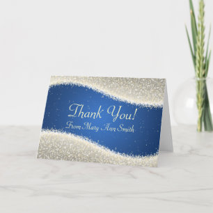 Baby Shower Thank you Dazzling Sparkles Blue