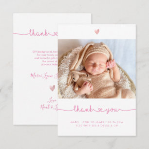 Baby Shower Thank You DIY Colour Script Card
