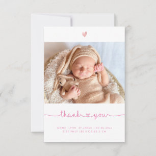 Baby Shower Thank You DIY Colour Script Card