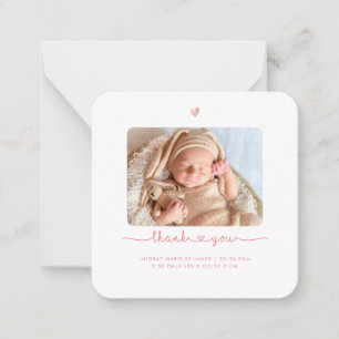 Baby Shower Thank You DIY Colour Script Note Card