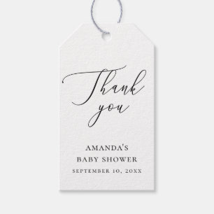Baby Shower Thank You Elegant Minimalist Script Gift Tags