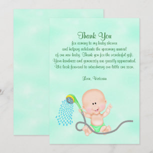 Baby Shower Thank You Gender Neutral Green Invitation
