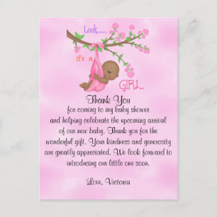 Baby Shower Thank You Girl Ethnic Postcard