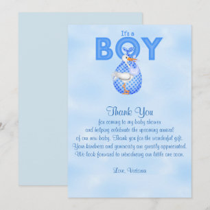 Baby Shower Thank You It's a Boy Baby Boy Invitation