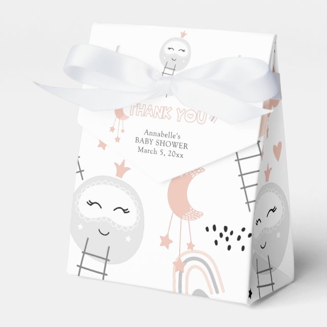 Baby Shower Thank you Pathway to the Moon Favor Box (Front Side)