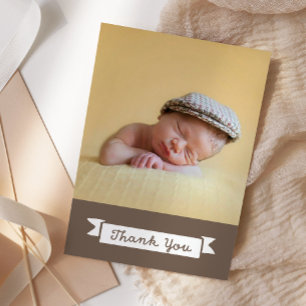 Baby Shower Thank You Photo Card (Custom Colours)