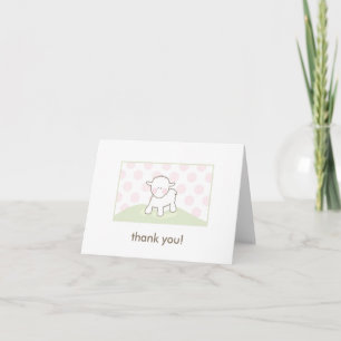Baby Shower Thank You - Pink & Green Card
