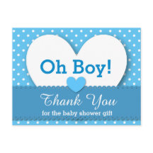 BABY SHOWER THANK YOU Polka Dot V08 BLUE