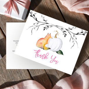 Baby Shower Thank You Postcard Pumpkin & Fox