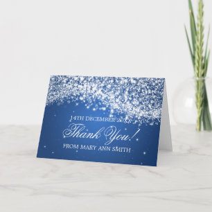 Baby Shower Thank you Sparkling Wave Blue