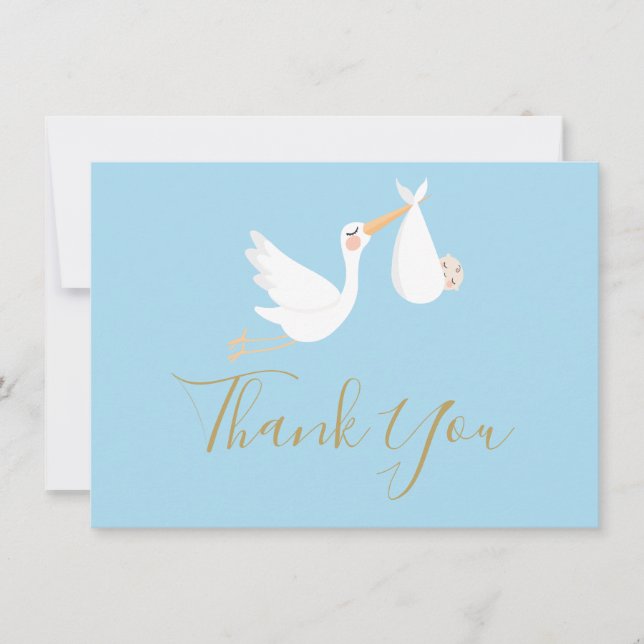 Baby Shower Thank You Special Delivery  Blue (Front)
