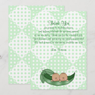 Baby Shower Thank You Twins Peas in a Pod Invitation