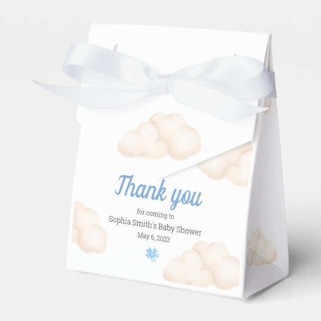 Baby Shower Thank you Whimsical Floating Kitten  Favor Box (Front Side)