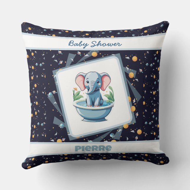 baby shower  throw pillow (Back)