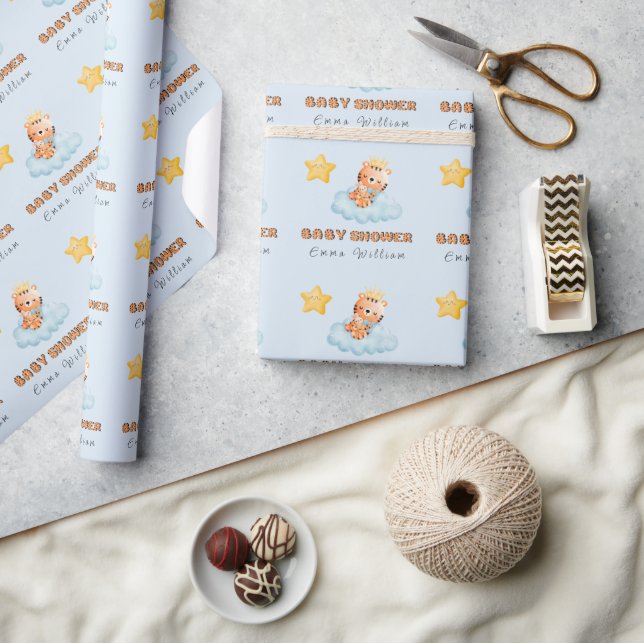 BABY SHOWER TIGER STAR WRAPPING PAPER (Crafts)